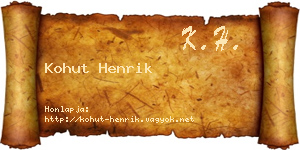 Kohut Henrik névjegykártya